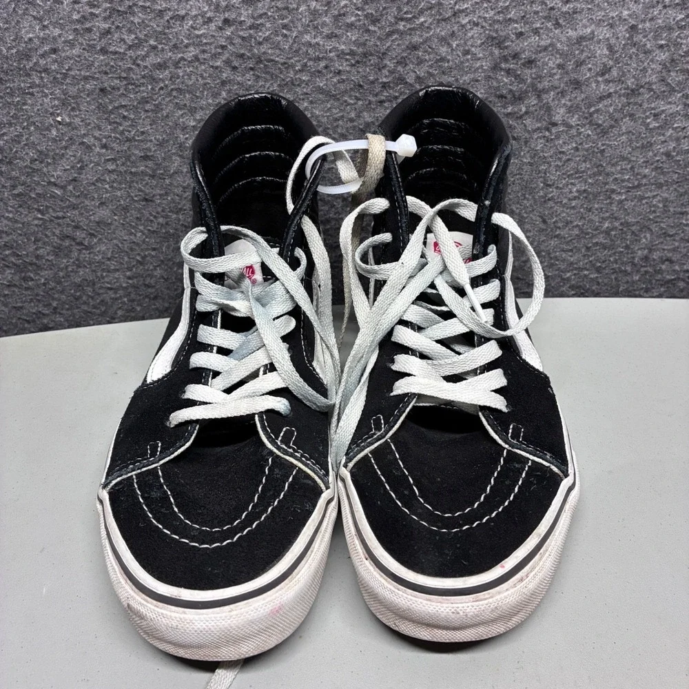 Vans Sk8-Hi Black White High Top Suede Canvas Skate Shoes Womens 9 Mens 7.5 - Picture 2 of 4